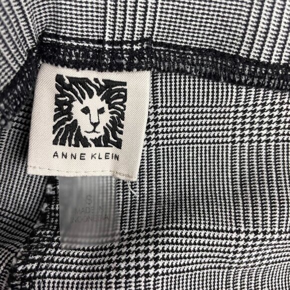 ANNE KLEIN Pullon Gray Houndstooth Office Comfy Stretchy Ankle Pants sz Small - Picture 4 of 7